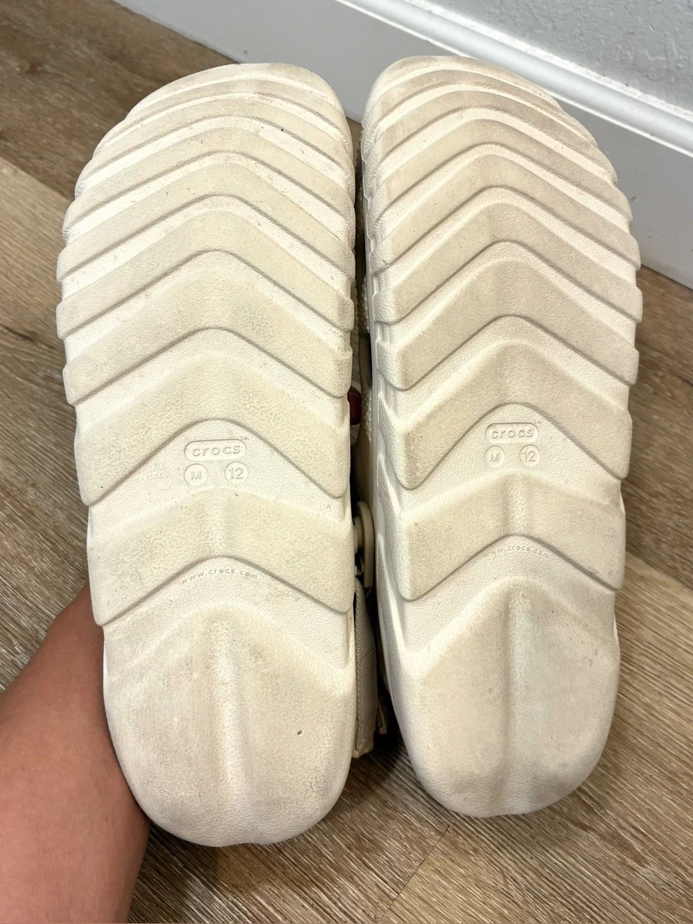 Crocs Duet Max II Clog Adjustable Straps Sandals White Beige Men’s US 12